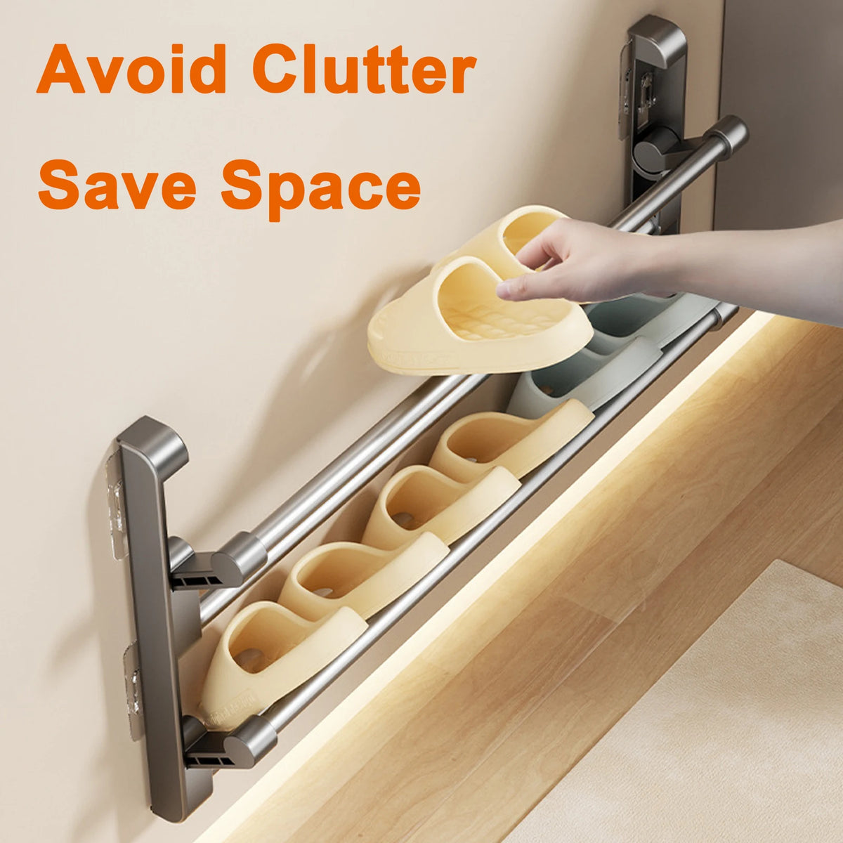 Simple Shoe Rack Wall-Mounted Bathroom Slippers Hook Holder