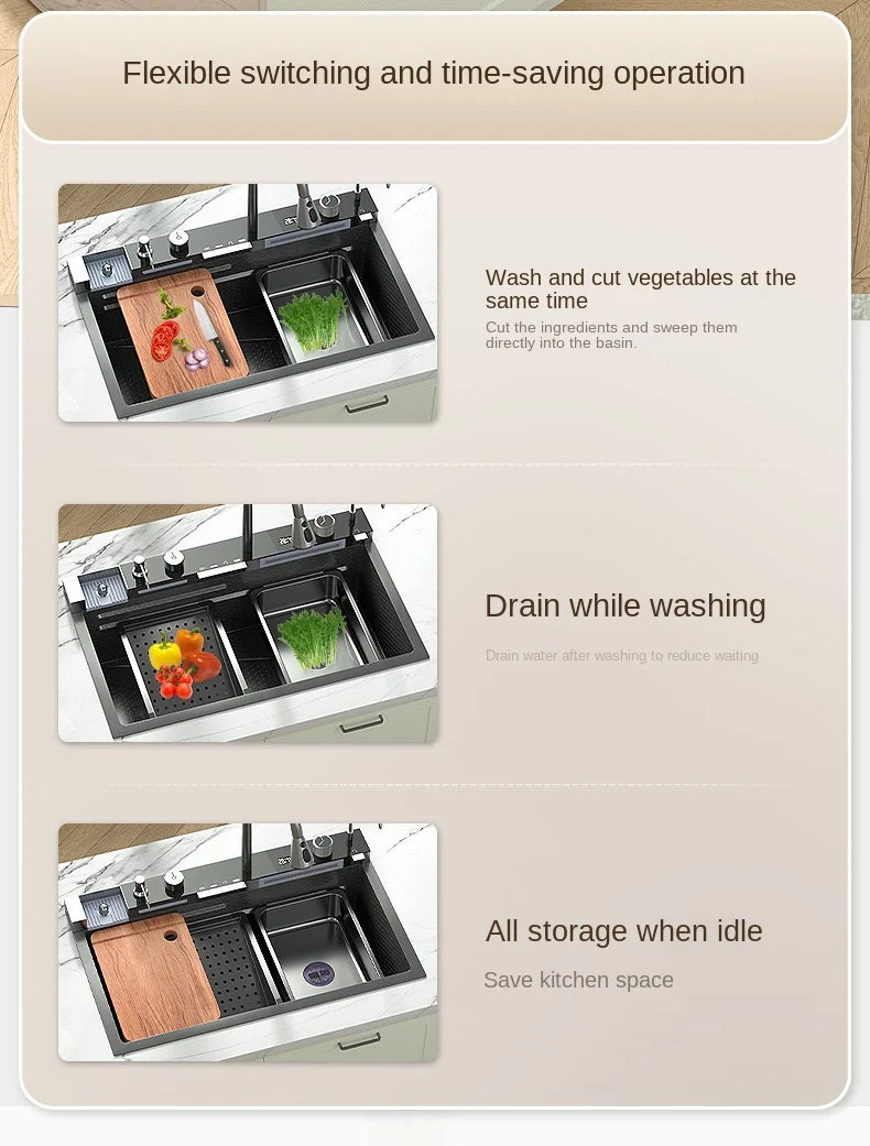 Integrated Waterfall Sink Honeycomb Technology Large Digitial