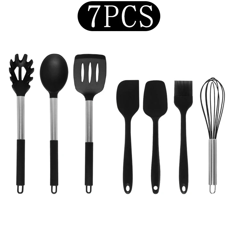 Black Non-Stick Silicone Kitchenware Cooking Utensils Cookware