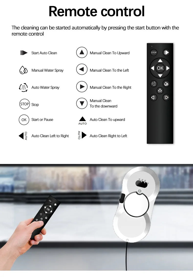 Water Spray Window Cleaning Robot Tank Smart Window