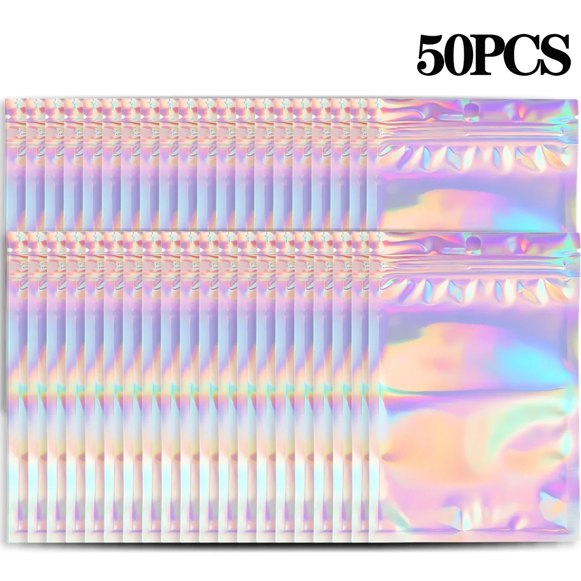 500pcs Laser Ziplock Bag Necklace Earrings Jewelry Gift