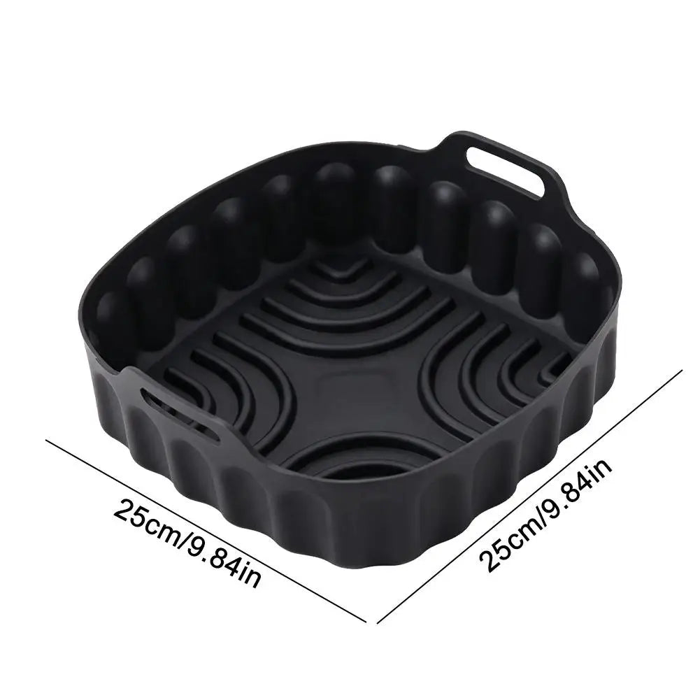 25cm Square Air Fryer Silicone Liner Cream Reusable