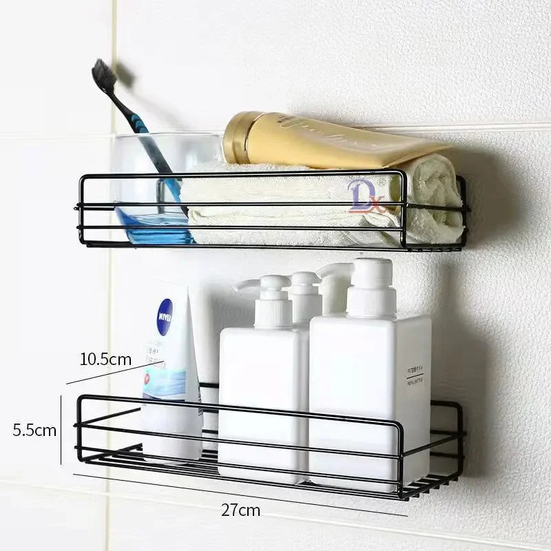 Bathroom Storage Rack Organizer Shelf Black Shelves Corner