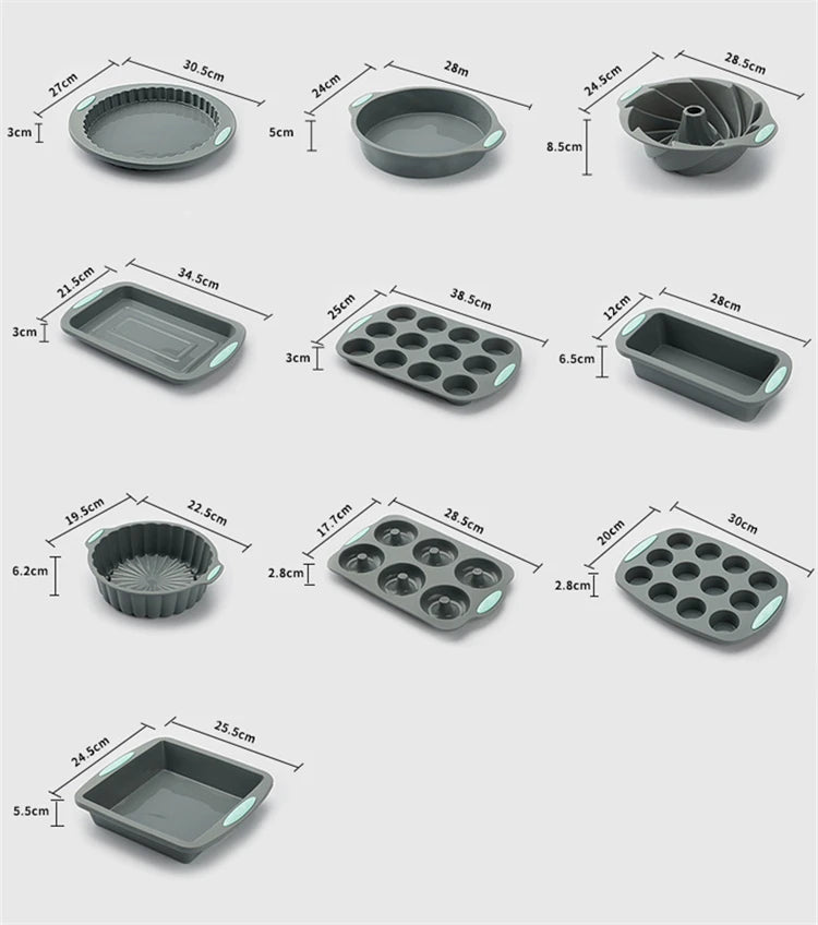 Silicone Fluted Cake Pans Non-Stick Oven Baking Pans