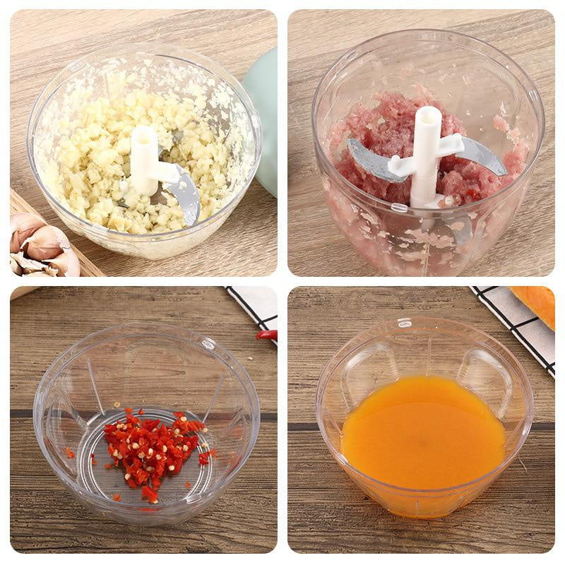 500/900ml Hand Chopper Rope Food Processor Silcer Shredder