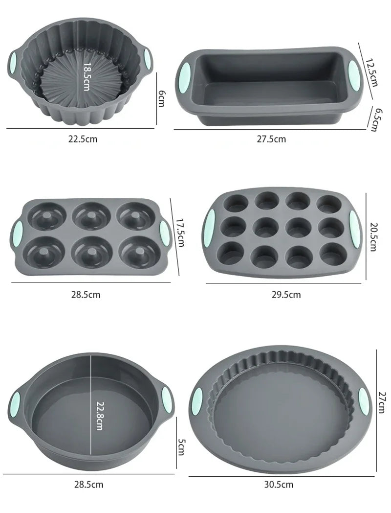 Silicone Fluted Cake Pans Non-Stick Oven Baking Pans