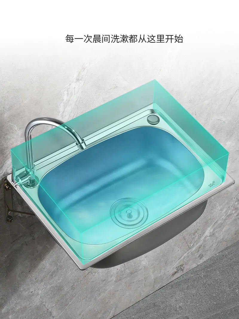Wall-Mounted Sus304 Stainless Steel Washing Pool Sink Hand