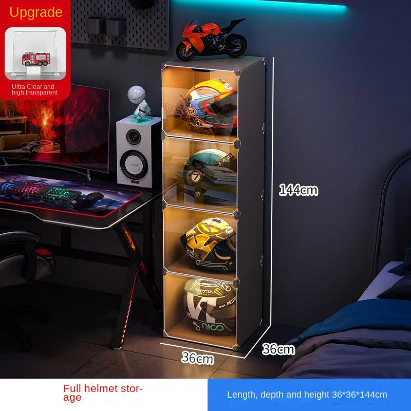 High Face Value Motorcycle Helmet Dustproof Storage Rack