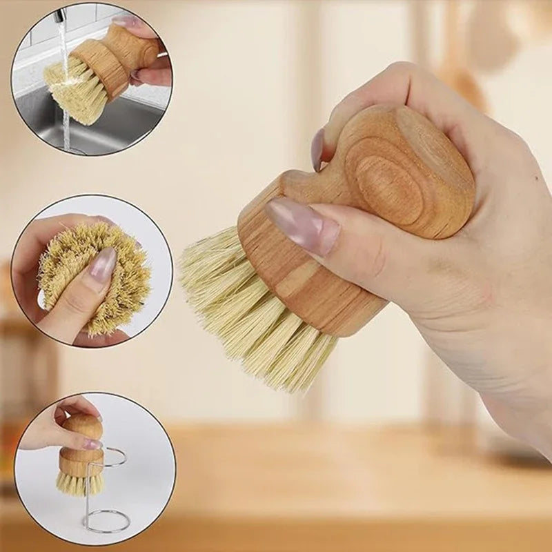Eco-Friendly Durable Cleaning Brush Wooden Dish Brush Natural