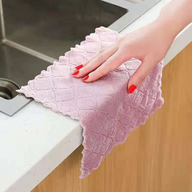 Dish Cleaning Cloths Velvet Dishcloths High Absorbent Tableware