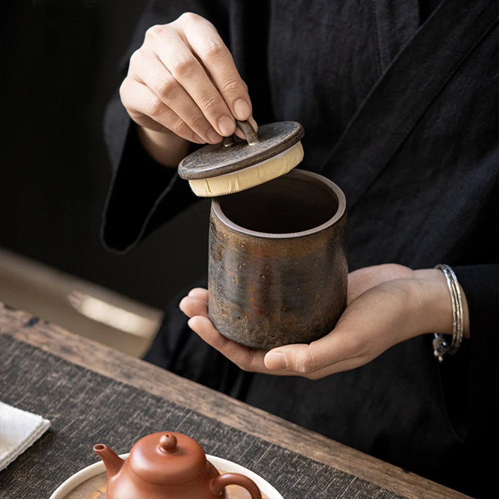 Ceramic Tea Caddy Sealed Jar Small Tea Box