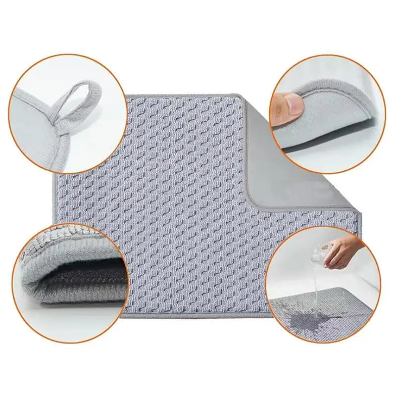Dish Drying Pad Slip Resistant Dishwashing Mat Waterproof