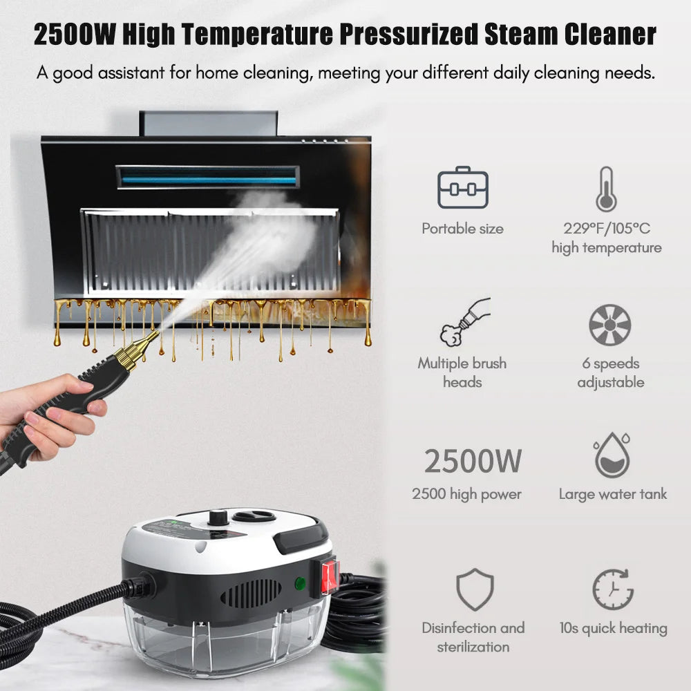 1500w Handheld Steam Cleaner High Temperature Pressurized Steam