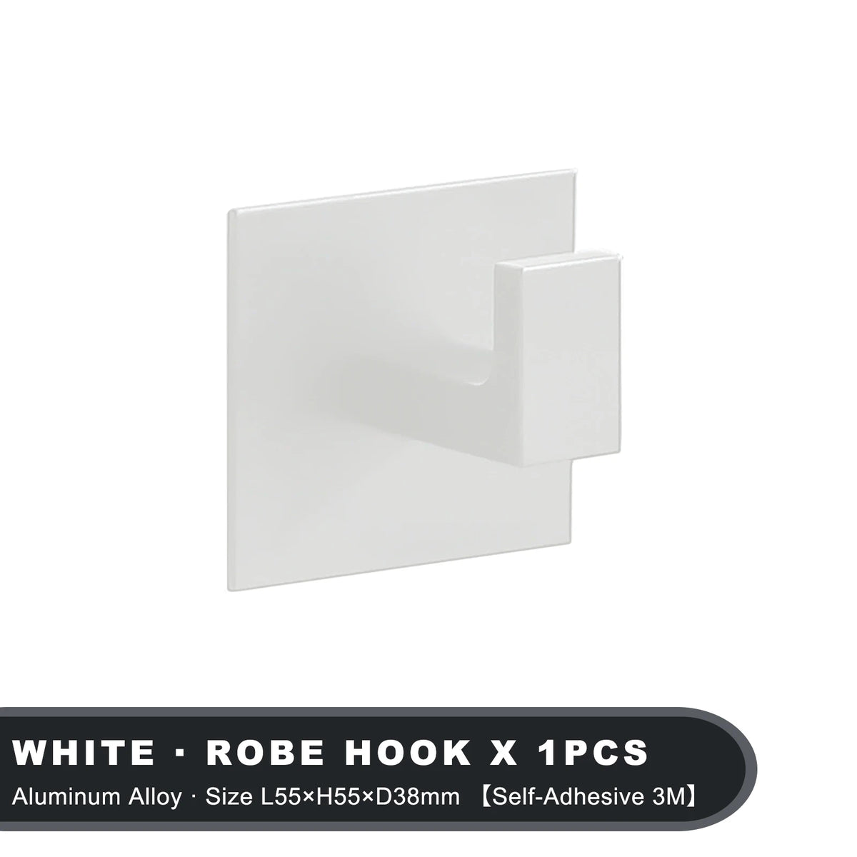 White Wall Hook Adhesive Towel Holder No Drill