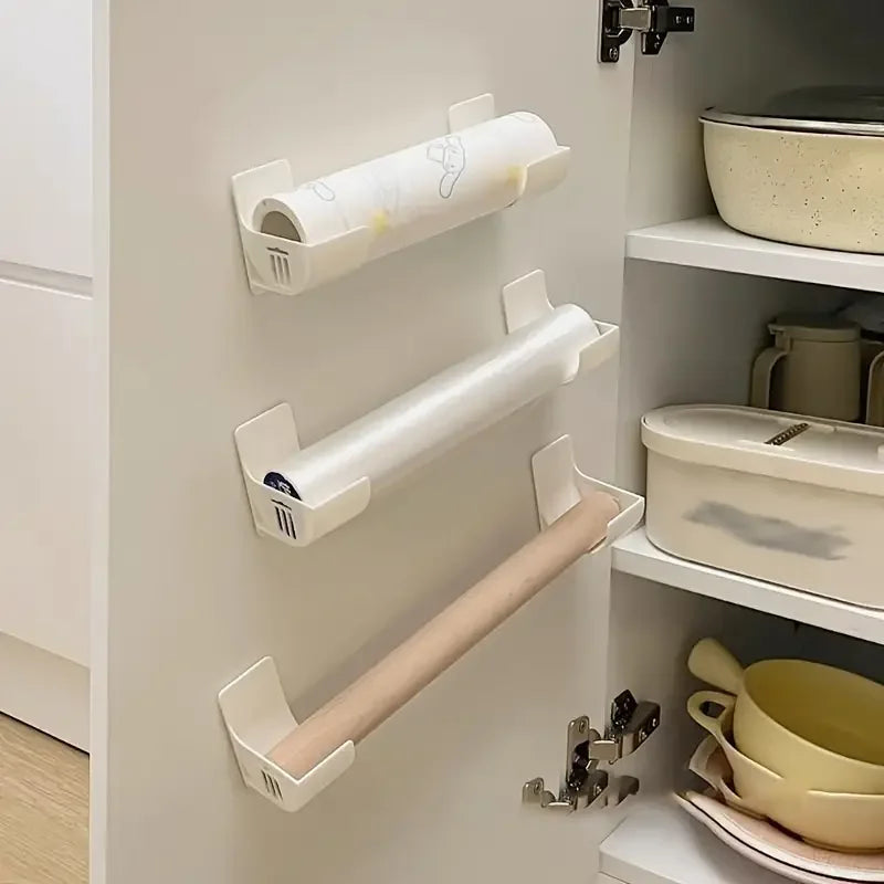 Punch-Free 4-Pack Storage Rack Plastic Wrap Garbage Bag
