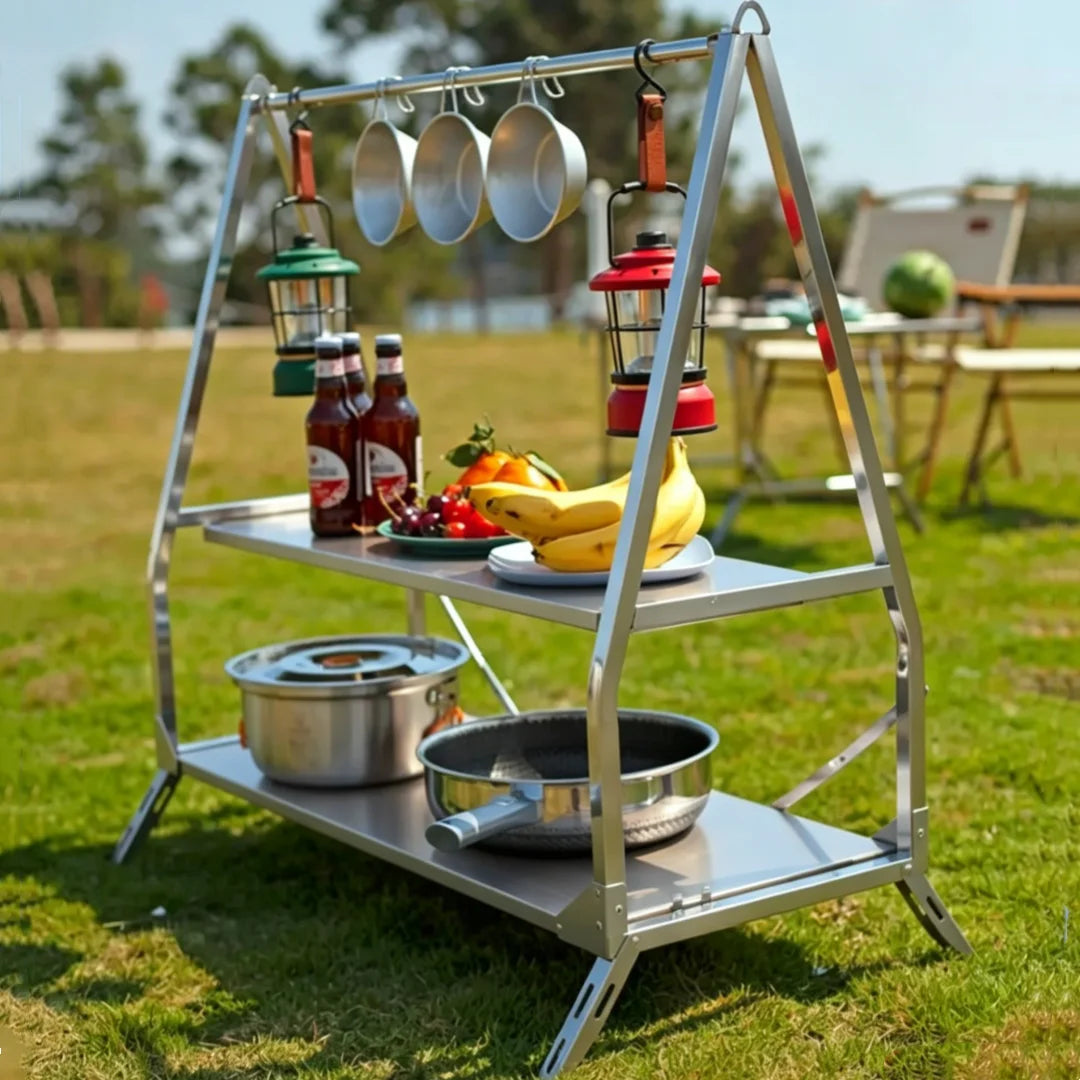 Outdoor Camping Storage Shelf Folding Shelf Storage Rack