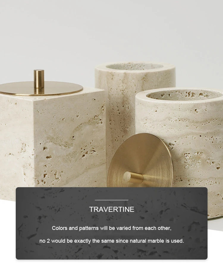 Travertine Bathroom Luxury Soap Dish Soap Dispenser Tissue