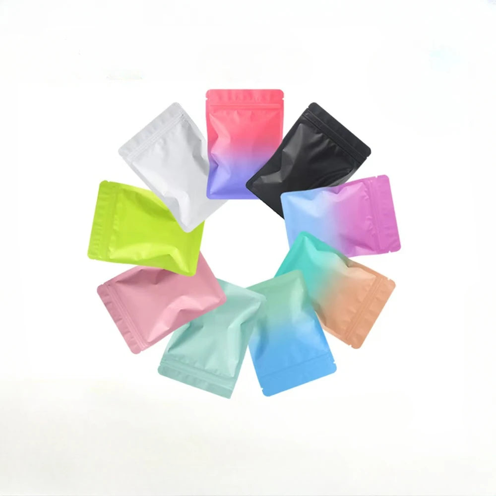 100pcs Double Sided Frosted Mylar Bags Waterproof Flat