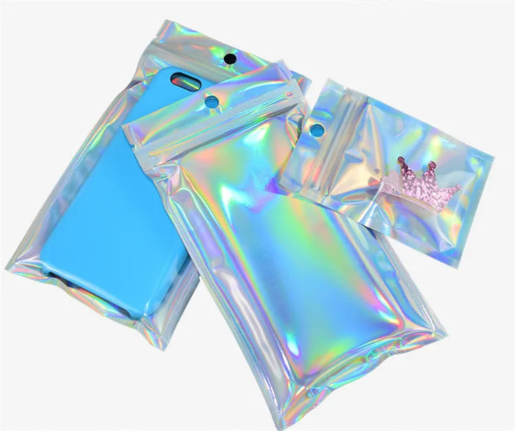 200pcs Resealable Translucent Holographic Storage Bag Hologram
