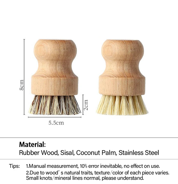 Eco-Friendly Durable Cleaning Brush Wooden Dish Brush Natural