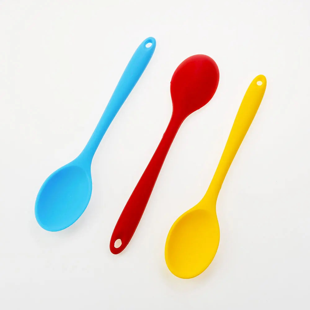 Jcd Silicone Spoon Long Handle Kids Mixing Soup