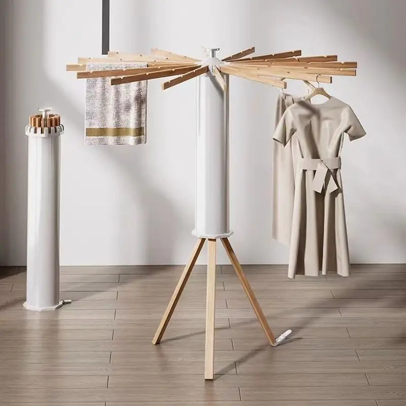 Folding Drying Rack Floor Standing Swivel Laundry Rack