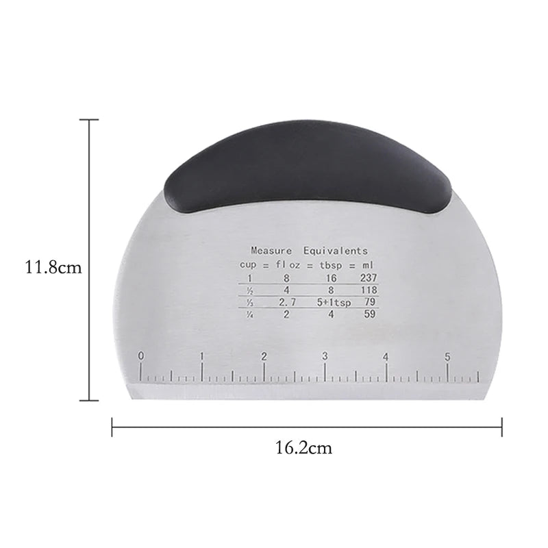 Dough Scraper Stainless Steel Pastry Dough Cutter Semicircular