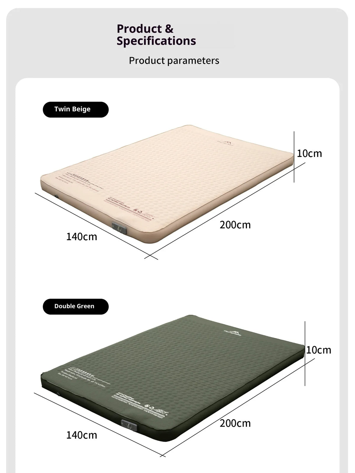 Newest Mountainhiker Inflatable Mattress Upgrade Edition 10cm