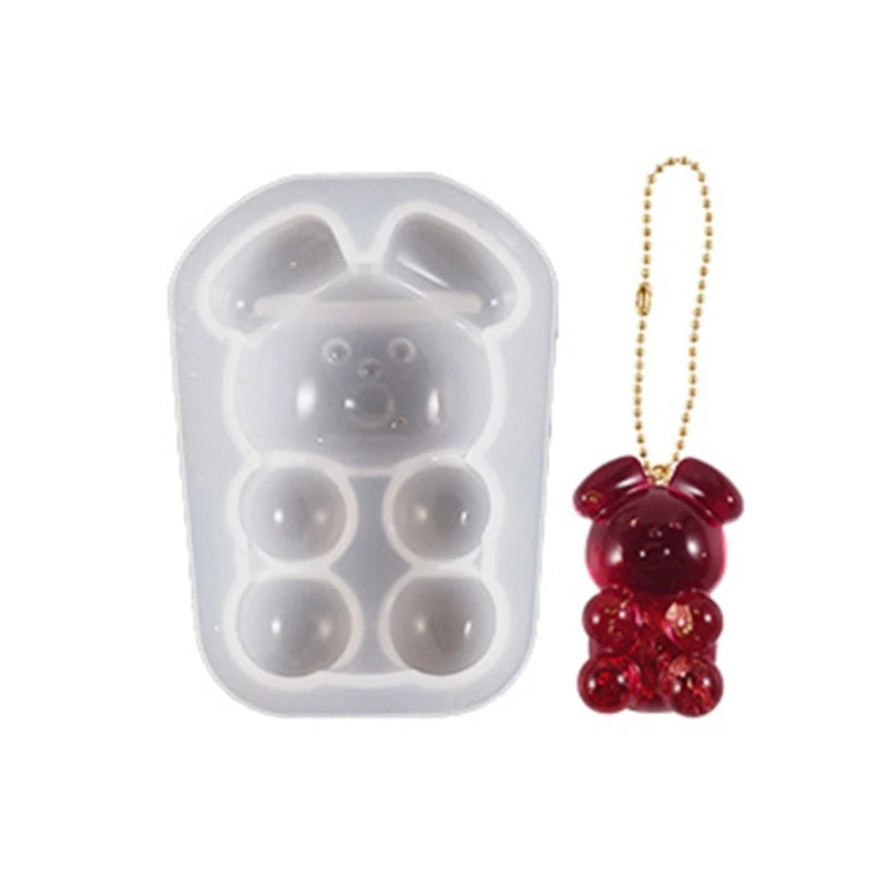 E0bf Diy Semi Three-Dimensional Bear Silicone Mold Epoxy