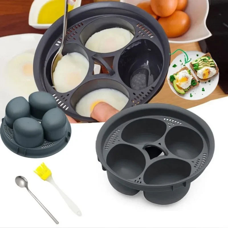 Four Compartment Egg Steamer Poached Egg Cooker Bowl