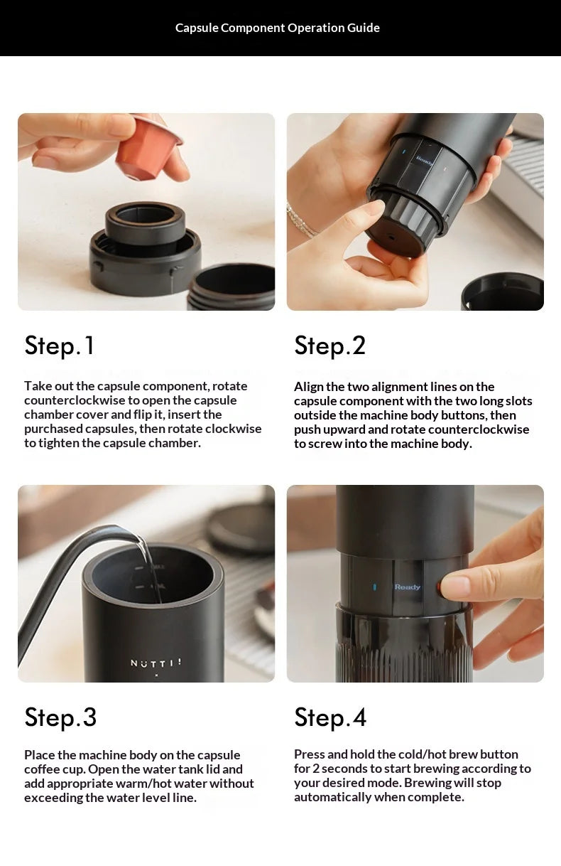 Timemore Nuttii Capsule Espresso Machine Travel & Outdoor