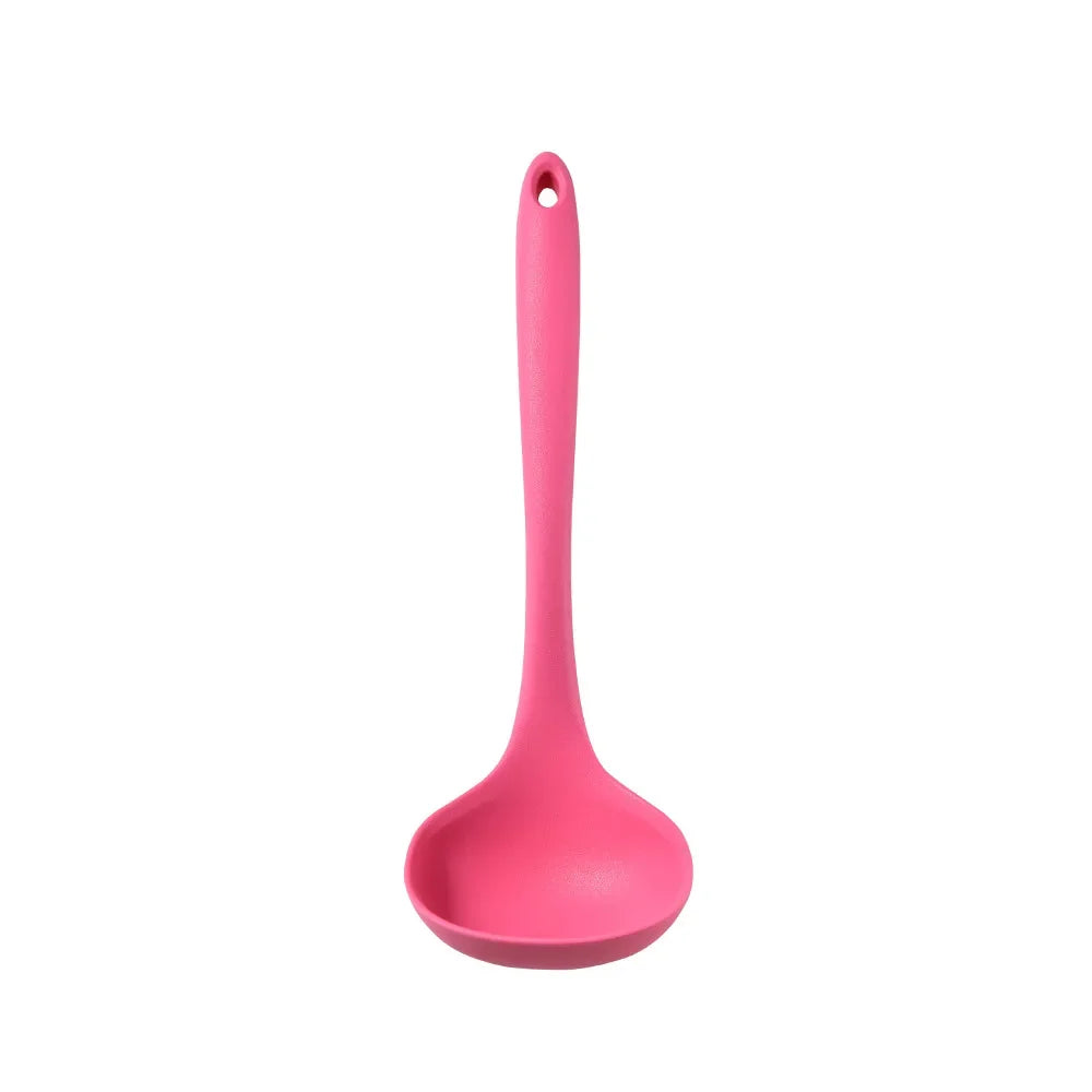 1/6pcs Pink Silicone Utensil Non-Stick Pans Silicone Spatula