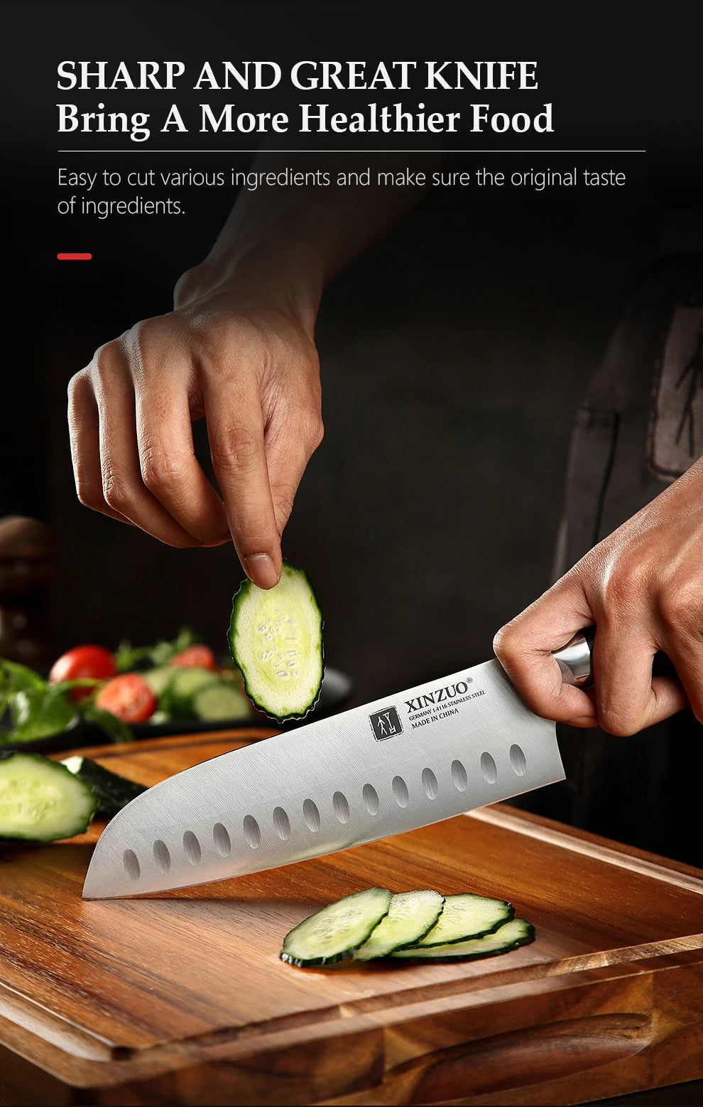 Xinzuo 1-5pcs Stainless Steel Knives Germany 4116 Steel