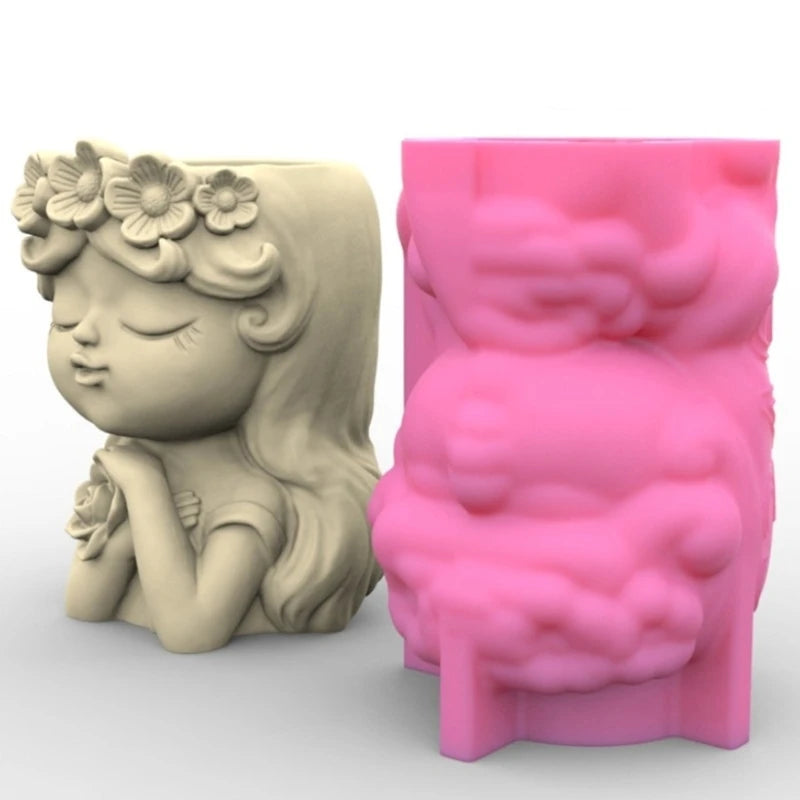 Flower Pot Silicone Mold Angel Girl Succulent Planter