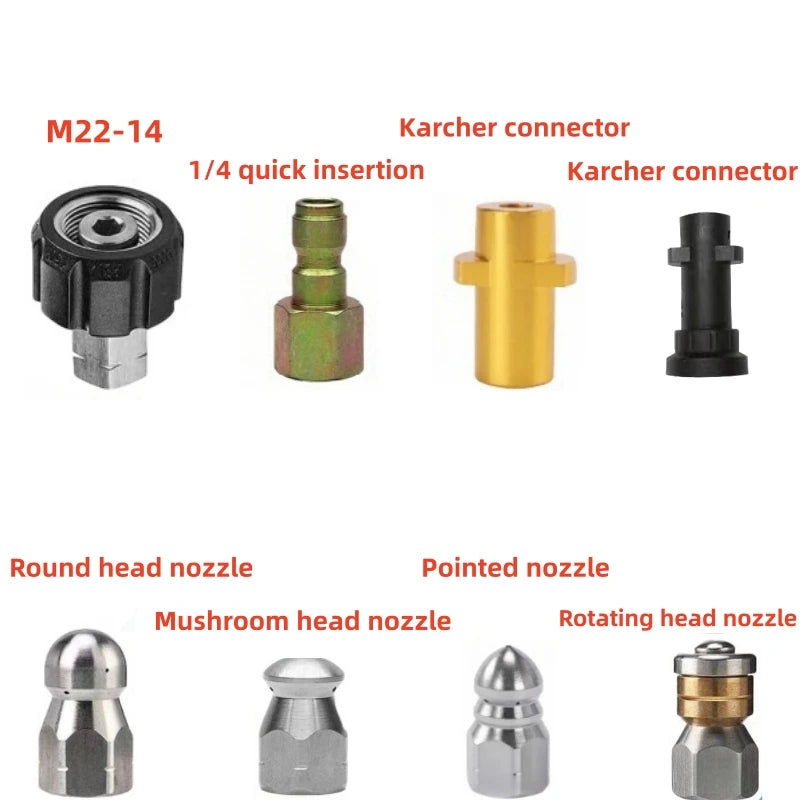 2m-35m Sewer Drainage Cleaning Hose Pipe Cleaning Kit