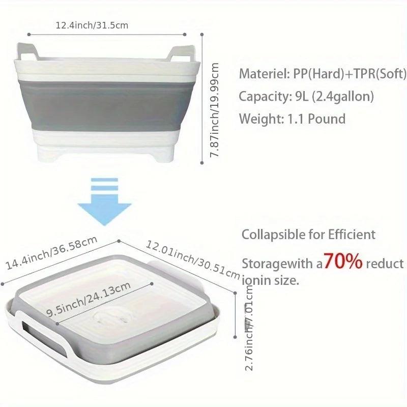 Collapsible Dish Basin Drain Plug Space Saving Outdoor