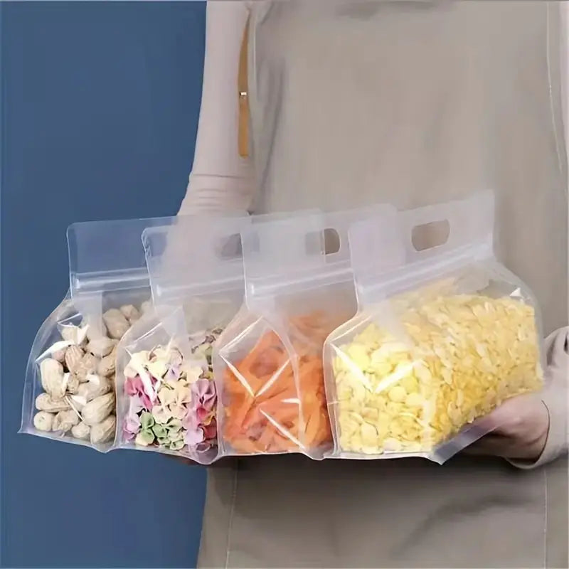 5pcs Reusable Leakproof Food Storage Bags Nut Grain
