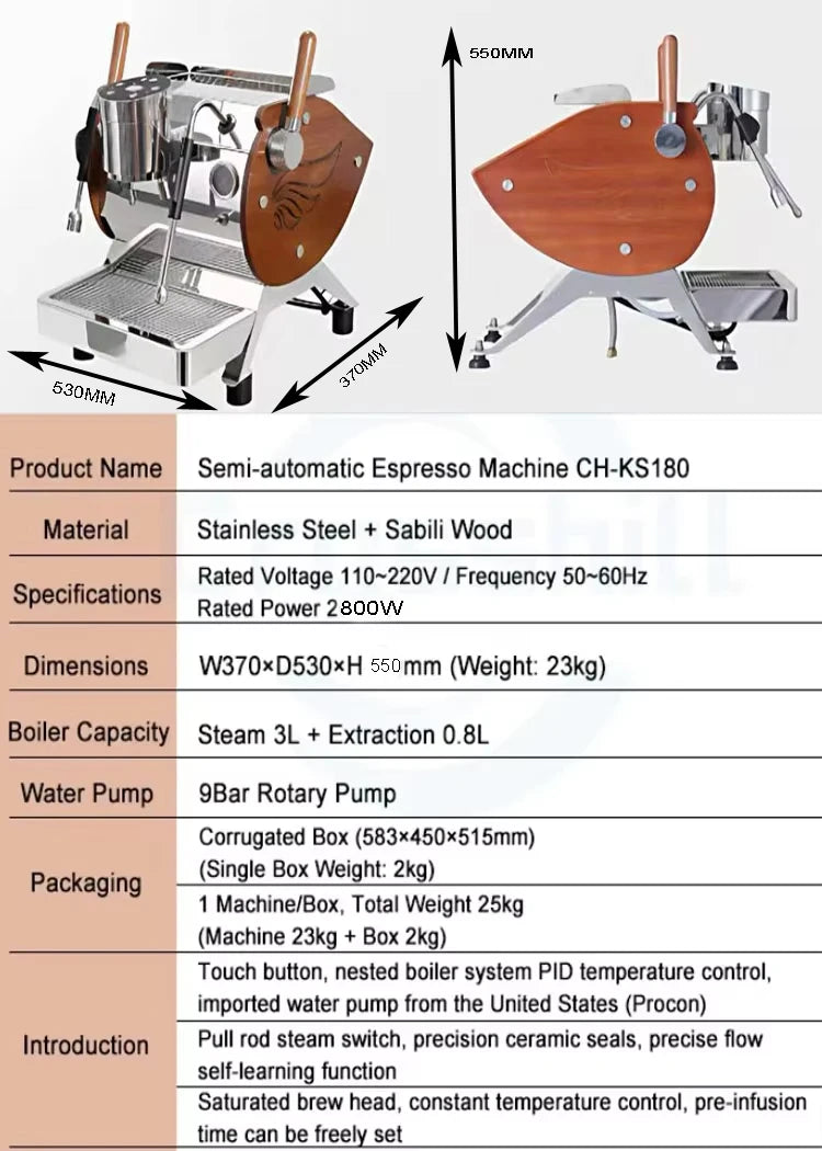110v/220v Style Commercial Dual Nested Boiler Coffe Pub