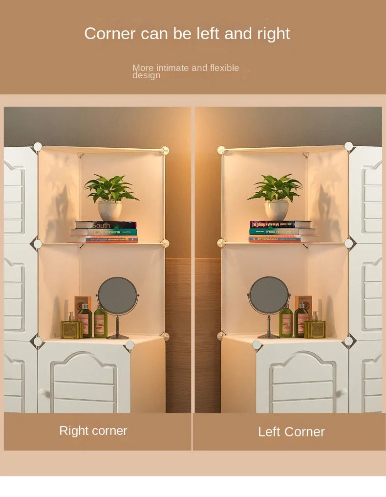 Bedroom Dustproof Clothes Cabinets Plastic Collapsible Durable