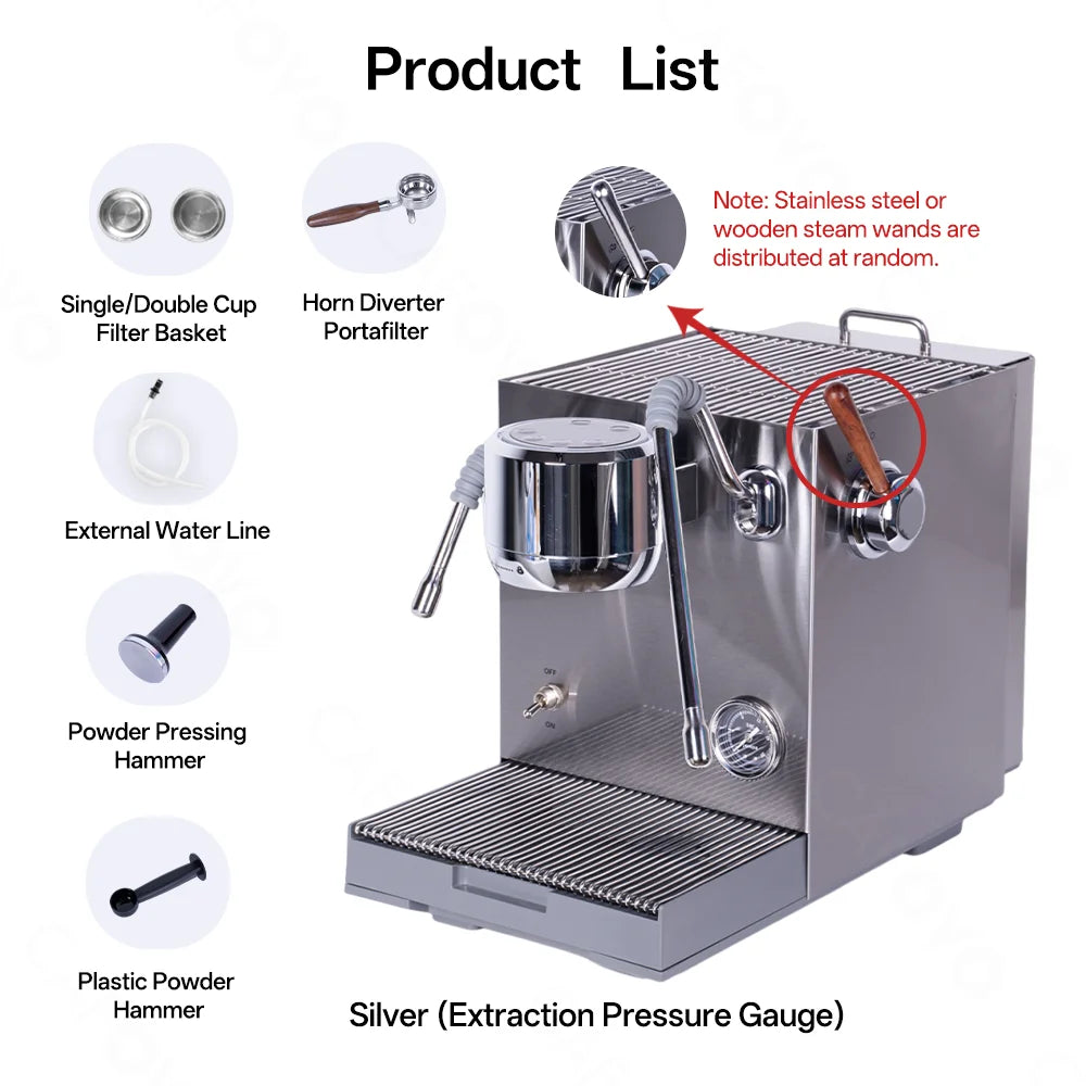 Cafovo E120 9bar Commercial Espresso Machine Boiler Ulka