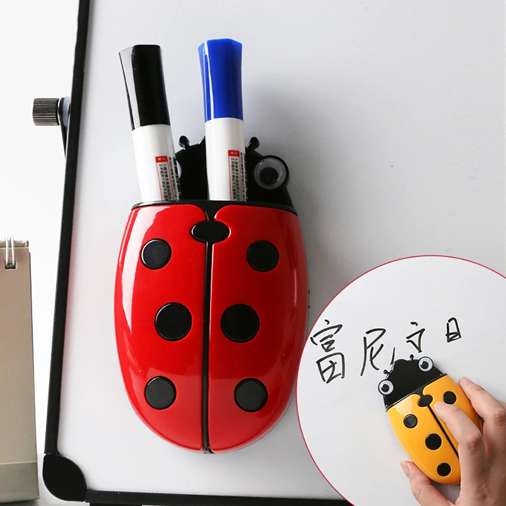 Cute Ladybug Fridge Magnetic Storage Box Eraser Whiteboard