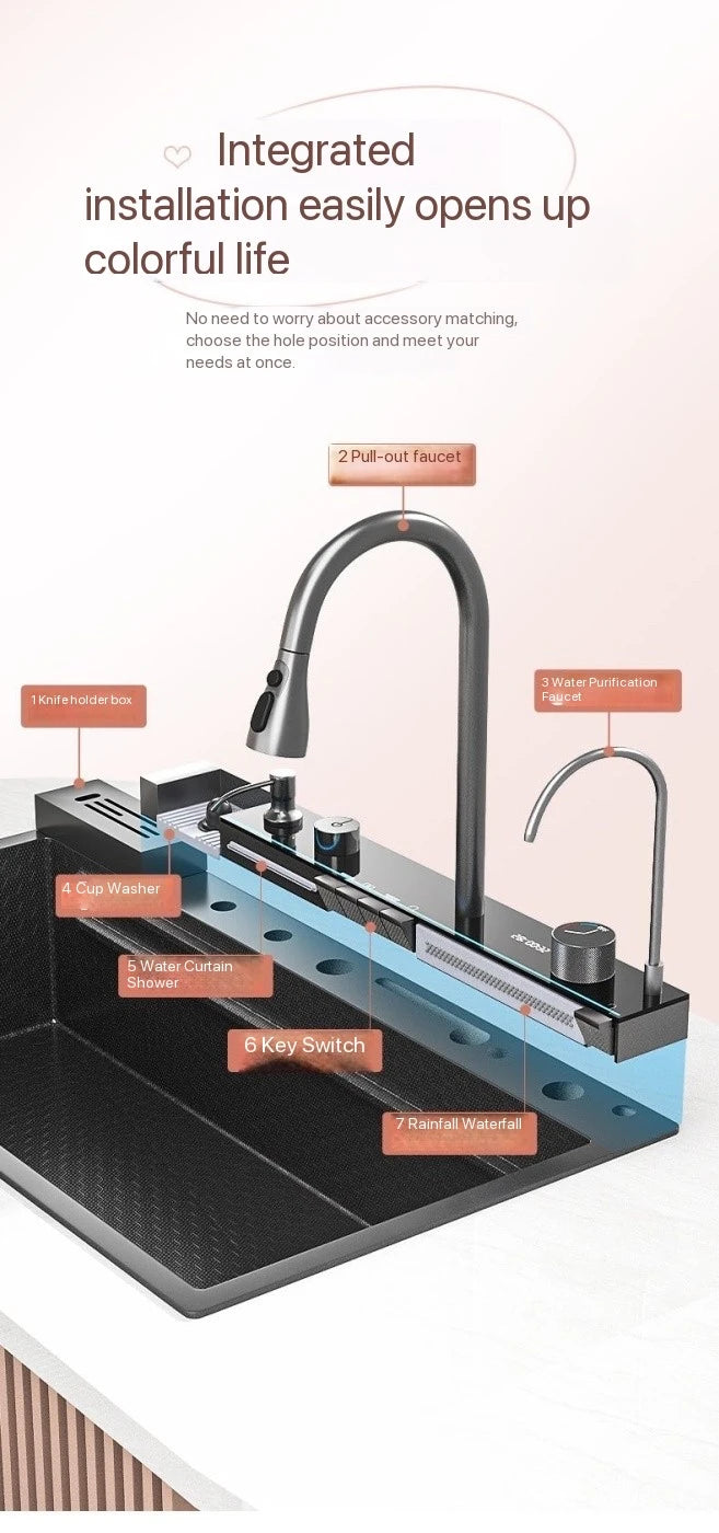 Integrated Waterfall Sink Honeycomb Technology Large Digitial