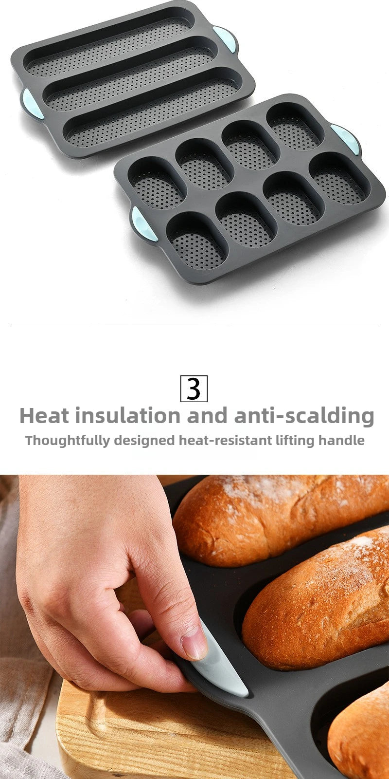 Silicone Baking Mold & Grid Nonstick Loaf Pan