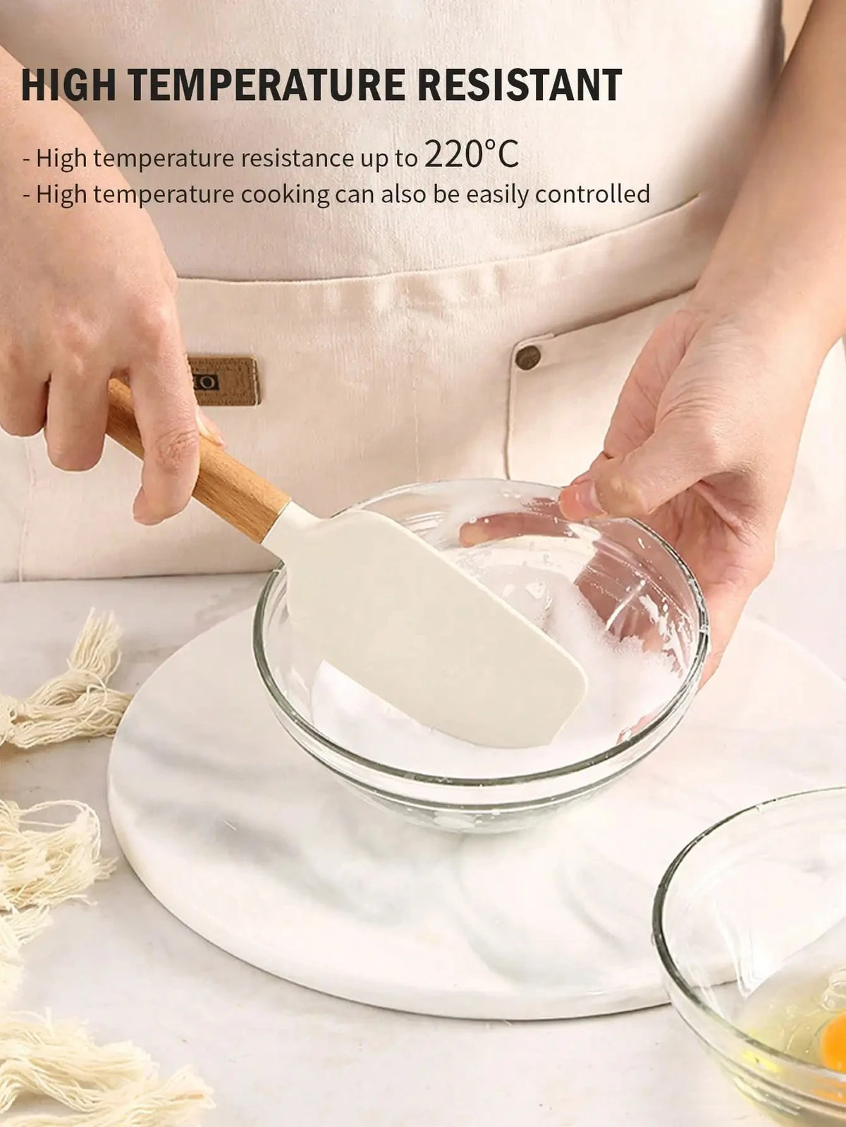 Silicone Scraper Spatula Food Grade Heat Resistant Baking