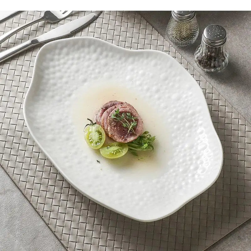 Ceramic Cooking Dishes Pasta Steak Plates Irregular Shape