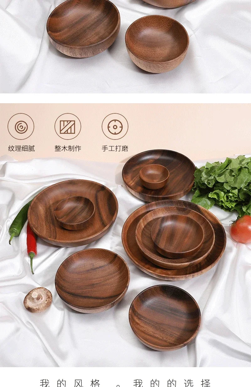 Wood Round Fruit Dish Dim Sum Fruit Salad