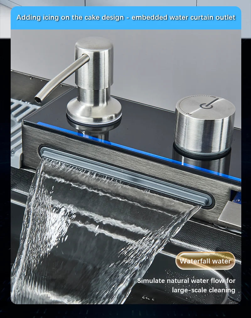Grey Stainless Steel Digital Sink Cold Pull Out