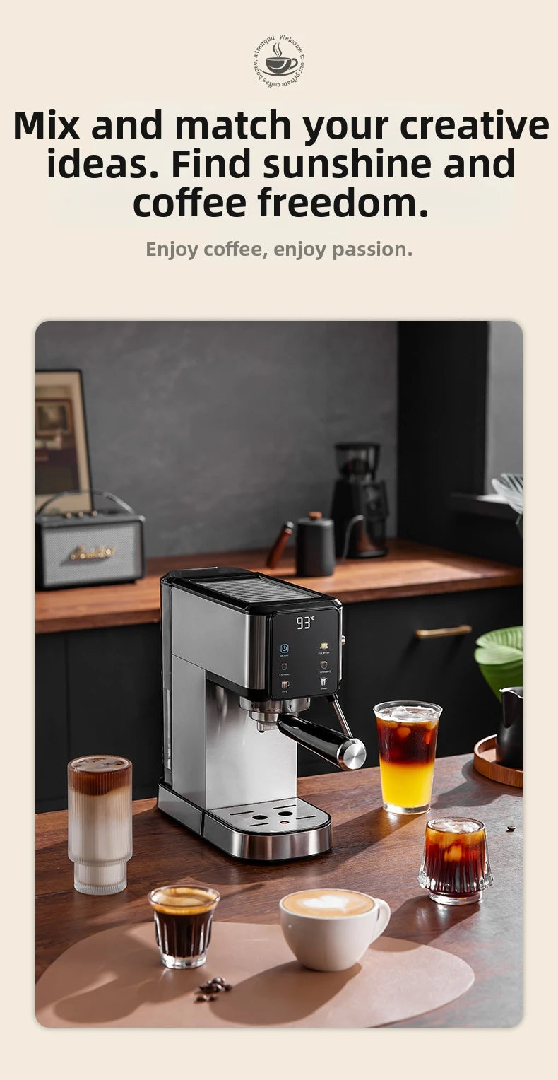 20bar Touch Screen Espresso Machine Stainless Steel Coffee