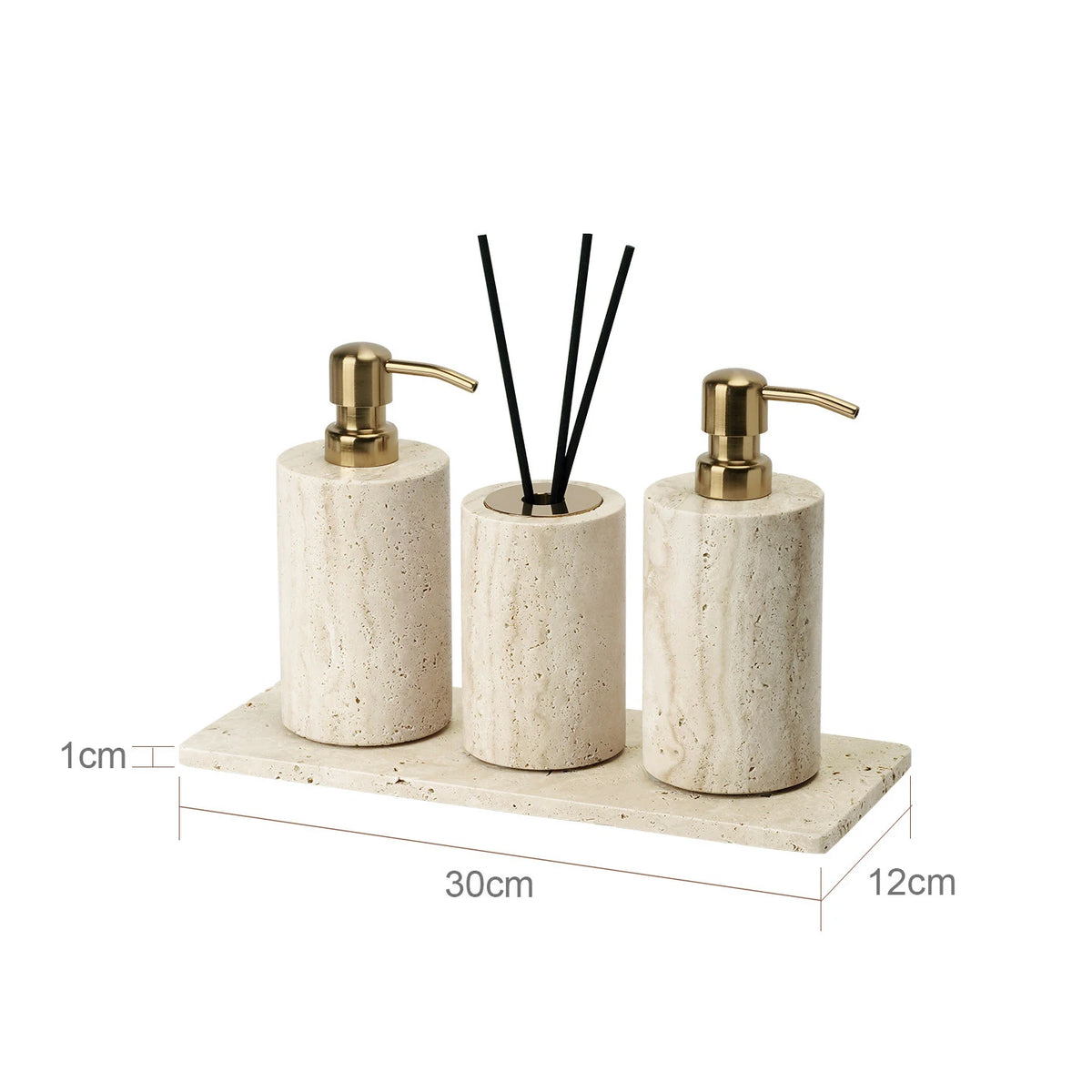 Travertine Bathroom Luxury Soap Dish Soap Dispenser Reed