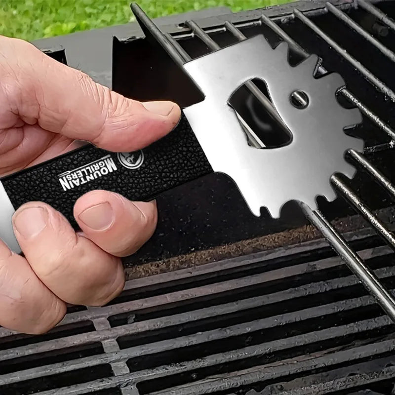Stainless Steel Grill Cleaning Scraper Fit Charcoal Gas